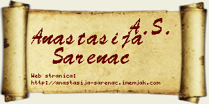 Anastasija Šarenac vizit kartica
